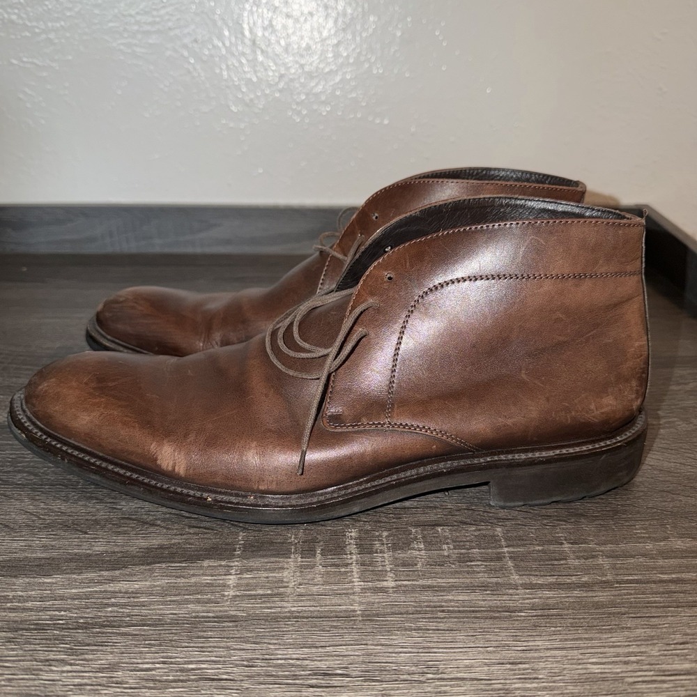 To Boot New York Brown Men's Leather Chukka Ankle Boots Lace Up Rubber 12